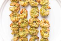 Grilled Whole30 Keto Pesto Shrimp Skewers