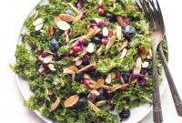 Vibrant Keto Kale Pomegranate & Blueberry Salad
