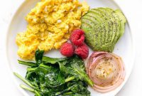 Keto Soft Scrambled Eggs with Spinach and Tangy Marinated Onions