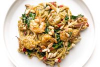 Indulgent Keto Creamy Pesto Shrimp Pasta