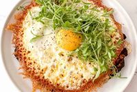 Fried Egg Tacos with a Crispy Cheddar Skirt