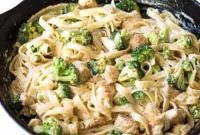 Quick Creamy Chicken Broccoli Fettuccine Alfredo