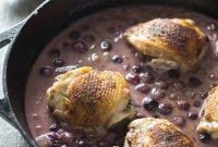 Succulent Chicken Thighs with Tangy Mustard Grape Glaze