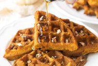 Golden Crispy Paleo Pumpkin Waffles