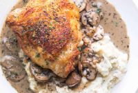 Luxurious Creamy Mushroom Chicken Thighs for Whole30 and Keto