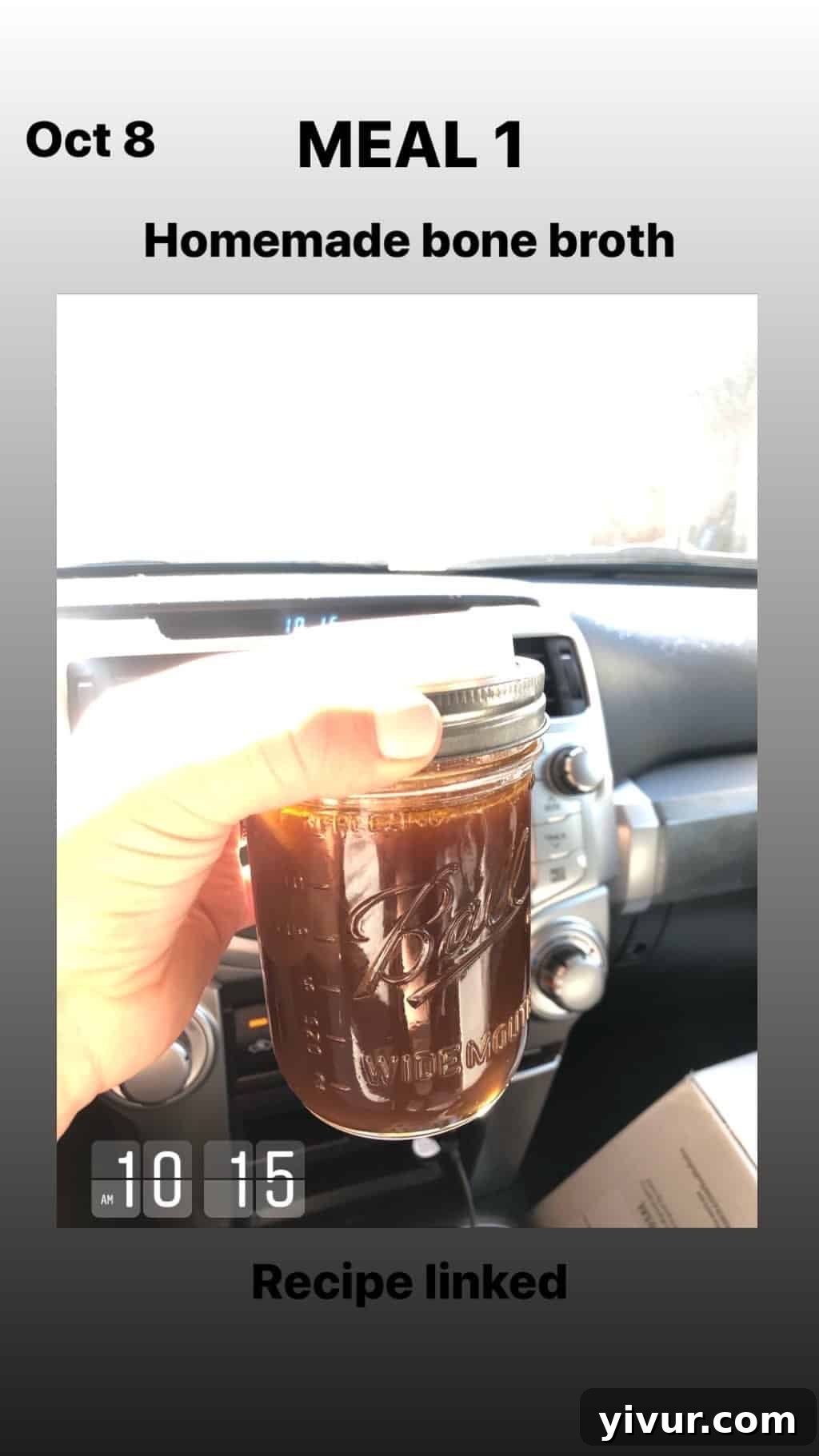My October Clean Keto Whole30 Food Diary 2019 24 A simple cup of nourishing bone broth.