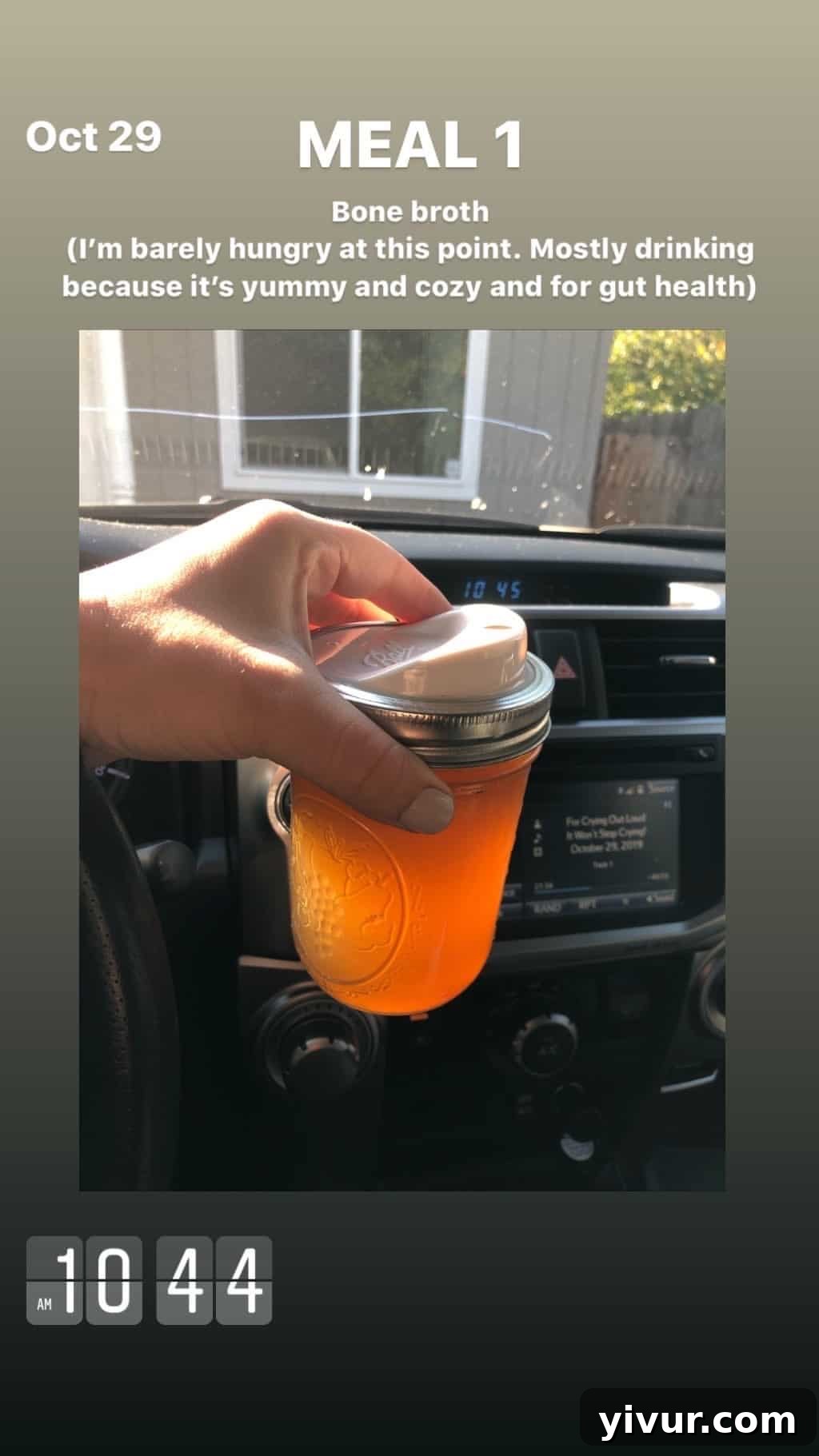 My October Clean Keto Whole30 Food Diary 2019 77 A rejuvenating cup of bone broth.