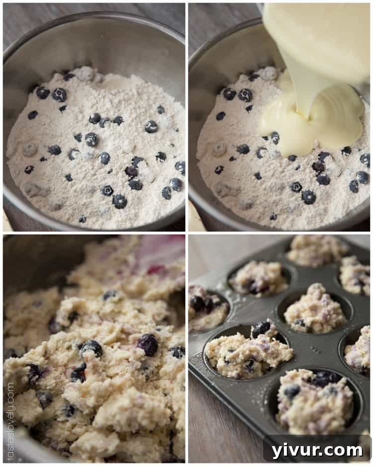 A batch of homemade blueberry muffins cooling on a wire rack