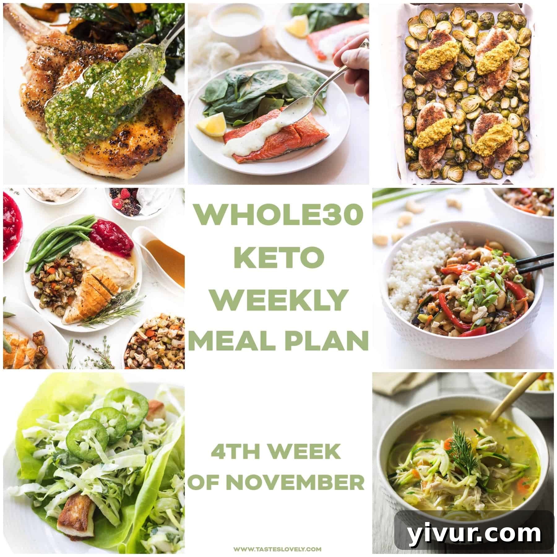 Whole30 Keto Weekly Meal Plan November Week 4 2019
