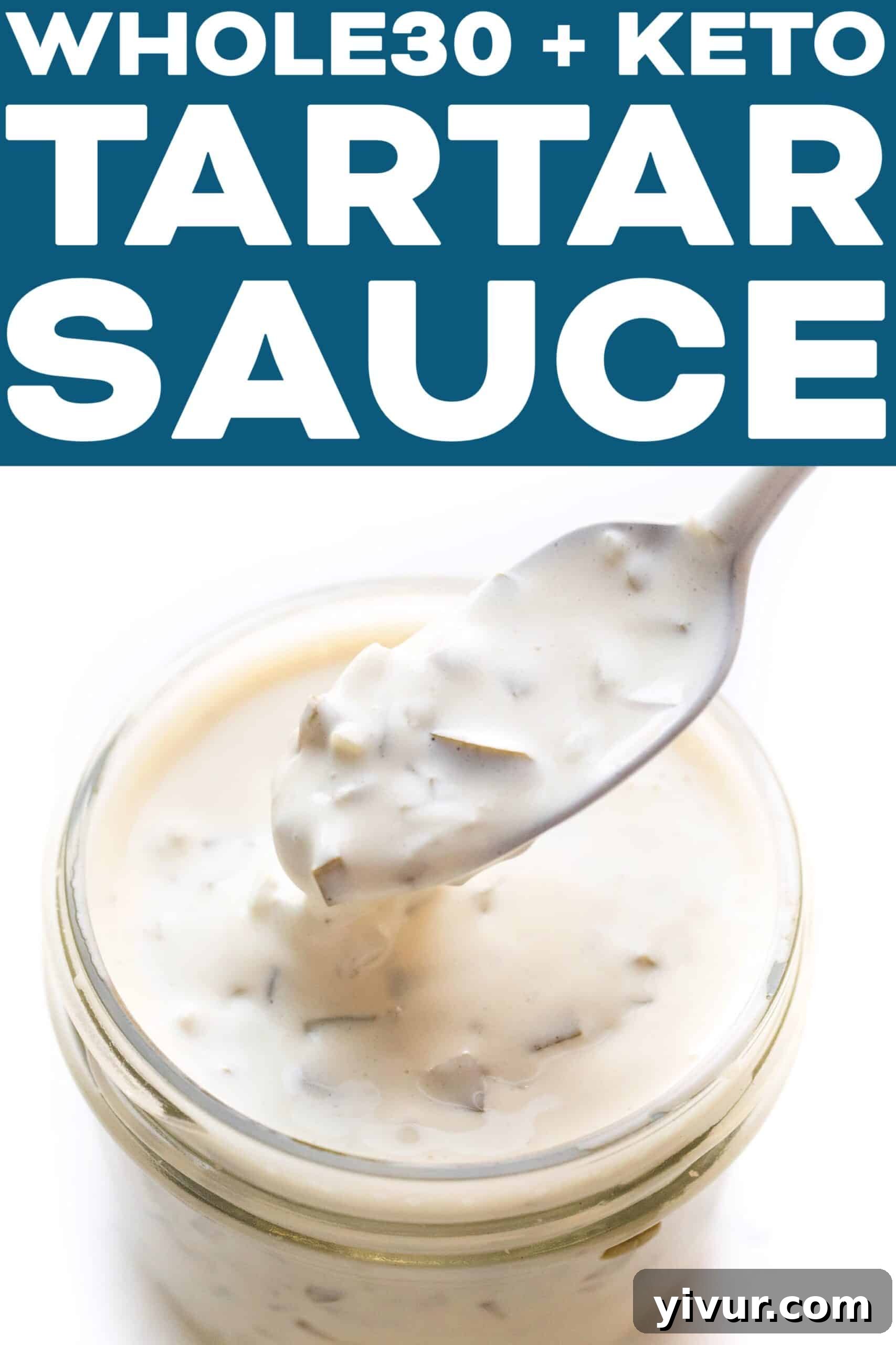 A beautifully plated dish featuring pan-seared fish with a generous serving of homemade tartar sauce and fresh herbs