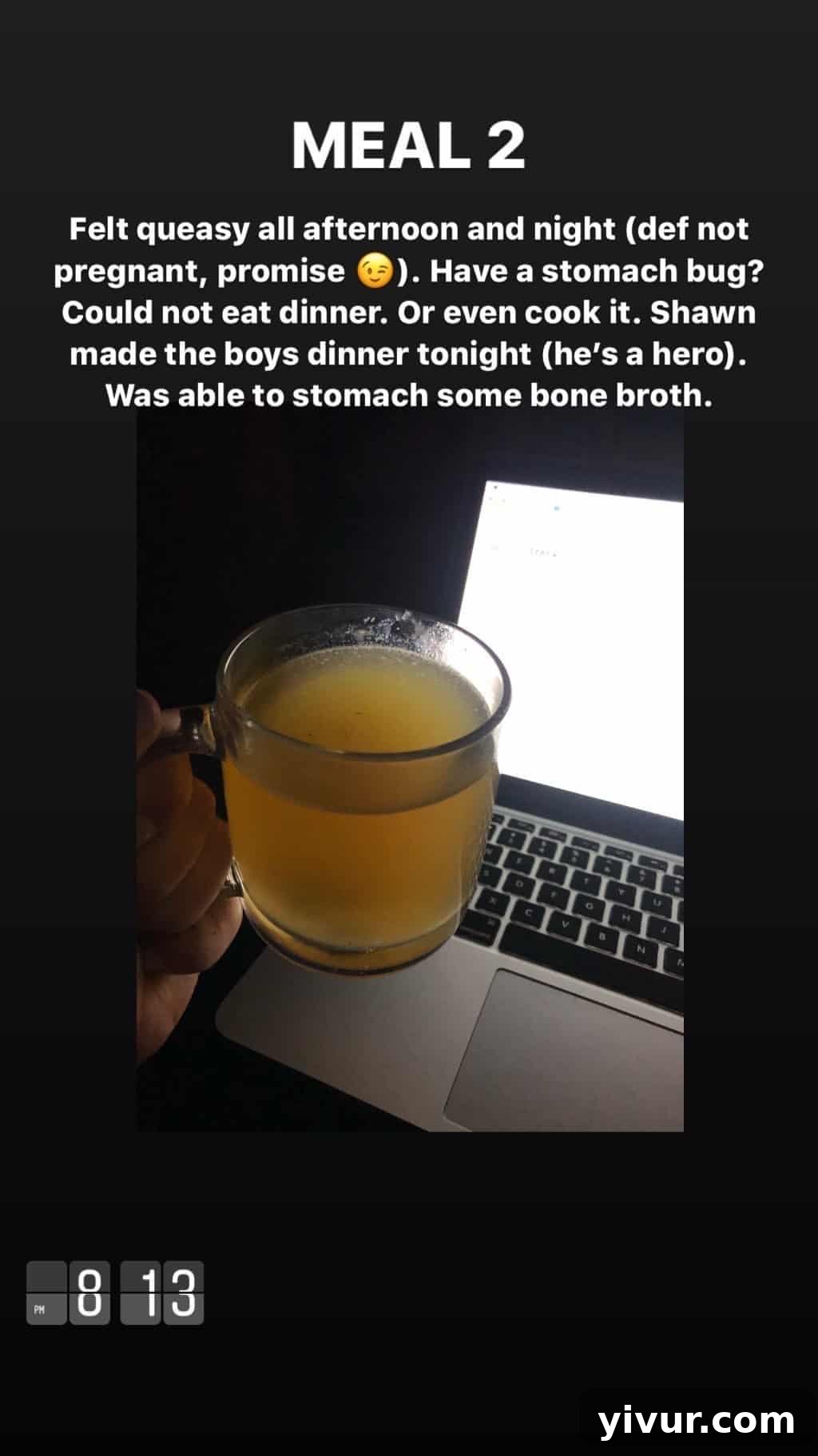 My Clean Keto and Whole30 Food Diary November 2019 9 Homemade bone broth, a warm and soothing liquid meal