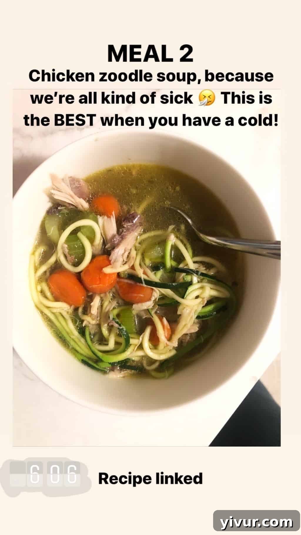 My Clean Keto and Whole30 Food Diary November 2019 33 Chicken zoodle soup, a comforting low-carb meal