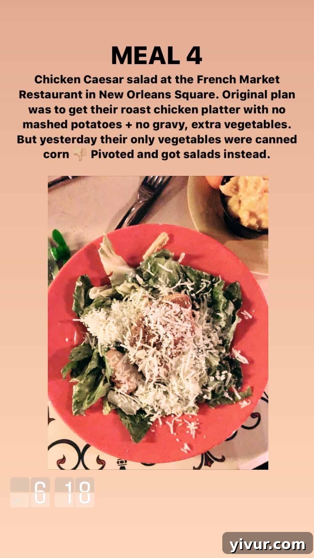 My Clean Keto and Whole30 Food Diary November 2019 37 Chicken Caesar salad, a classic and refreshing meal