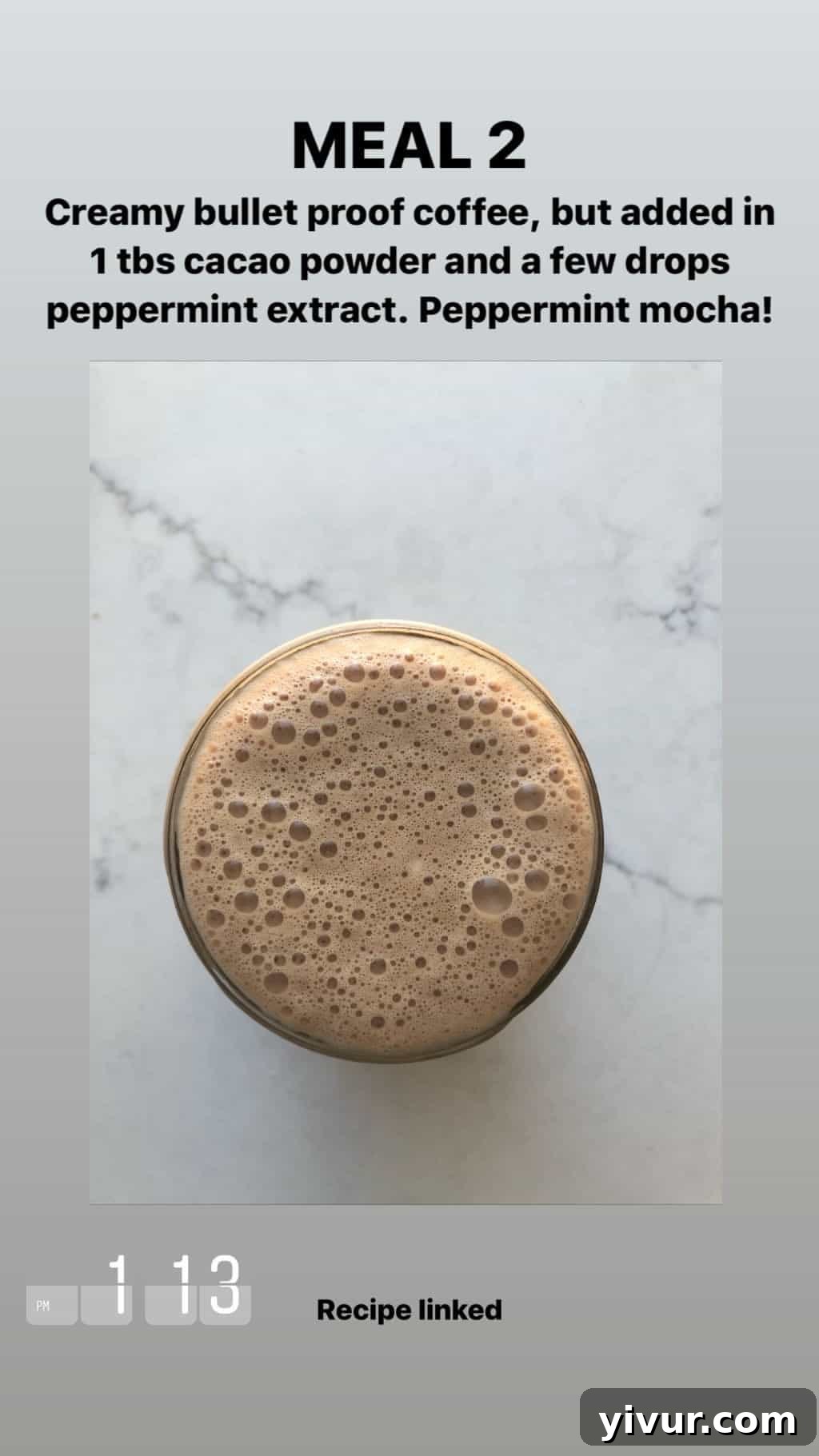 My Clean Keto and Whole30 Food Diary November 2019 65 Creamy bulletproof coffee with peppermint extract