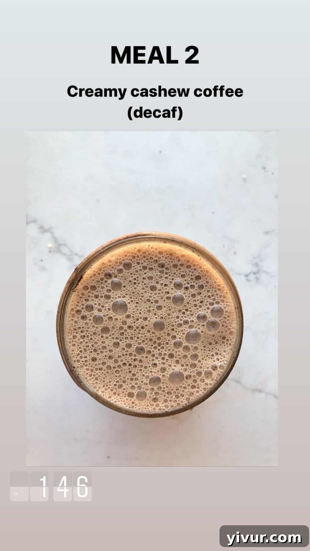 My Clean Keto and Whole30 Food Diary November 2019 72 Decaf creamy cashew coffee