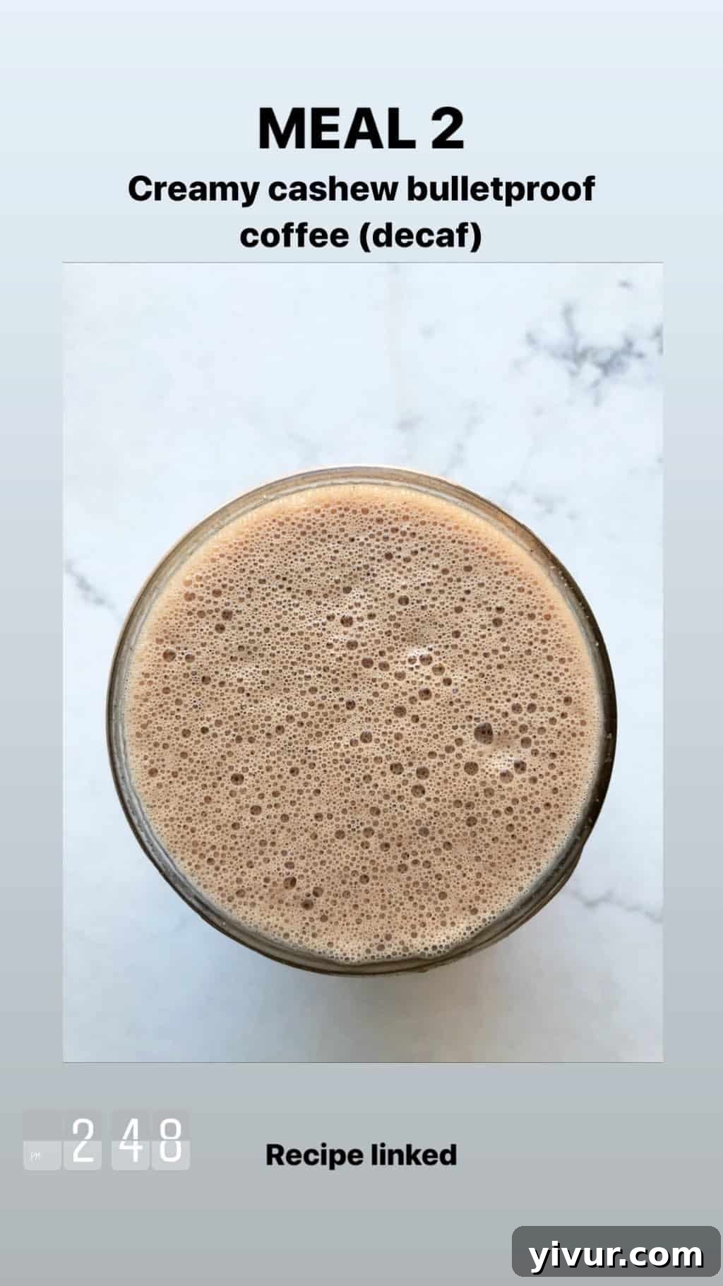 My Clean Keto and Whole30 Food Diary November 2019 73 Creamy cashew bulletproof coffee