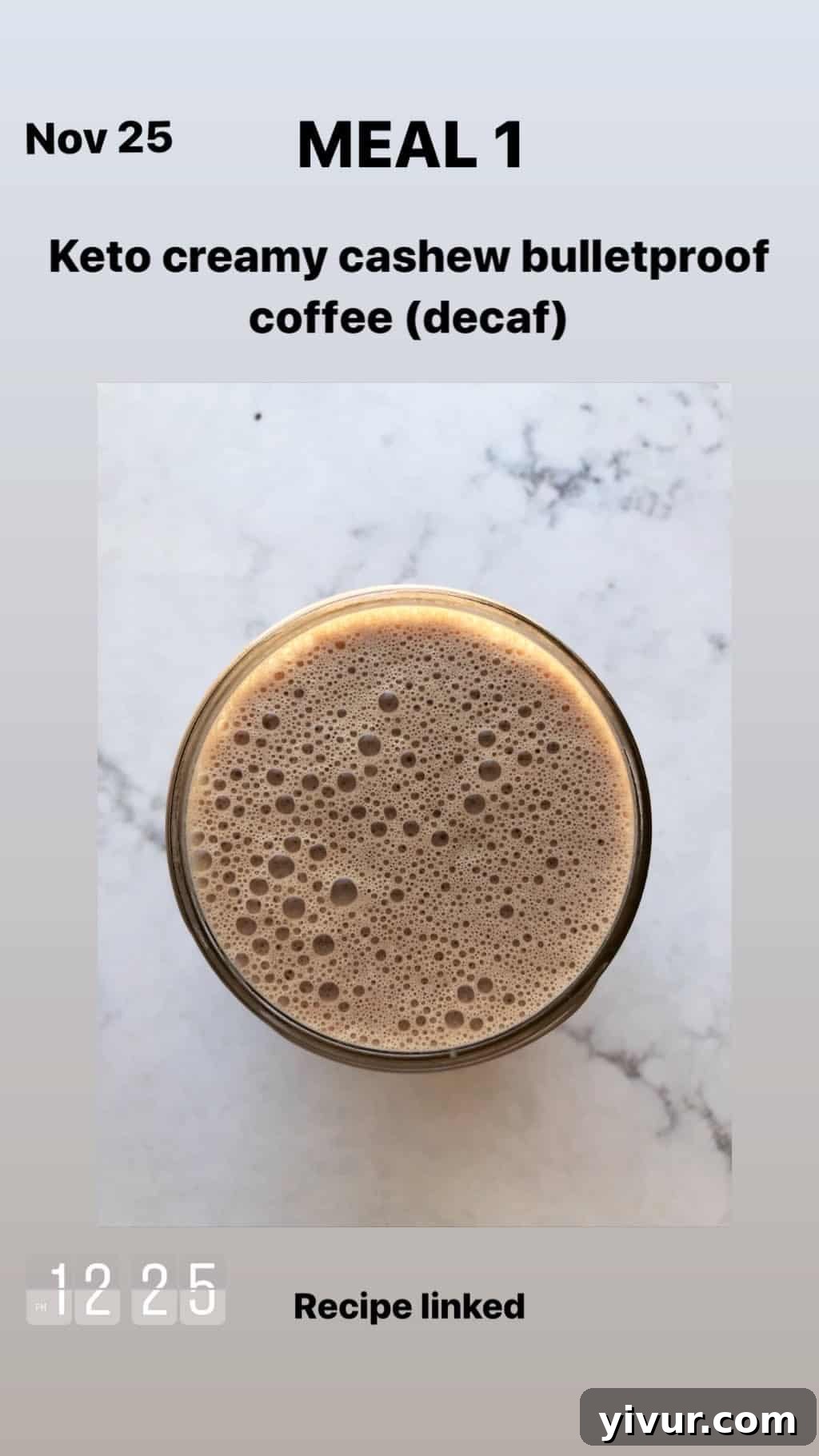 My Clean Keto and Whole30 Food Diary November 2019 74 Decaf creamy cashew coffee, a comforting beverage