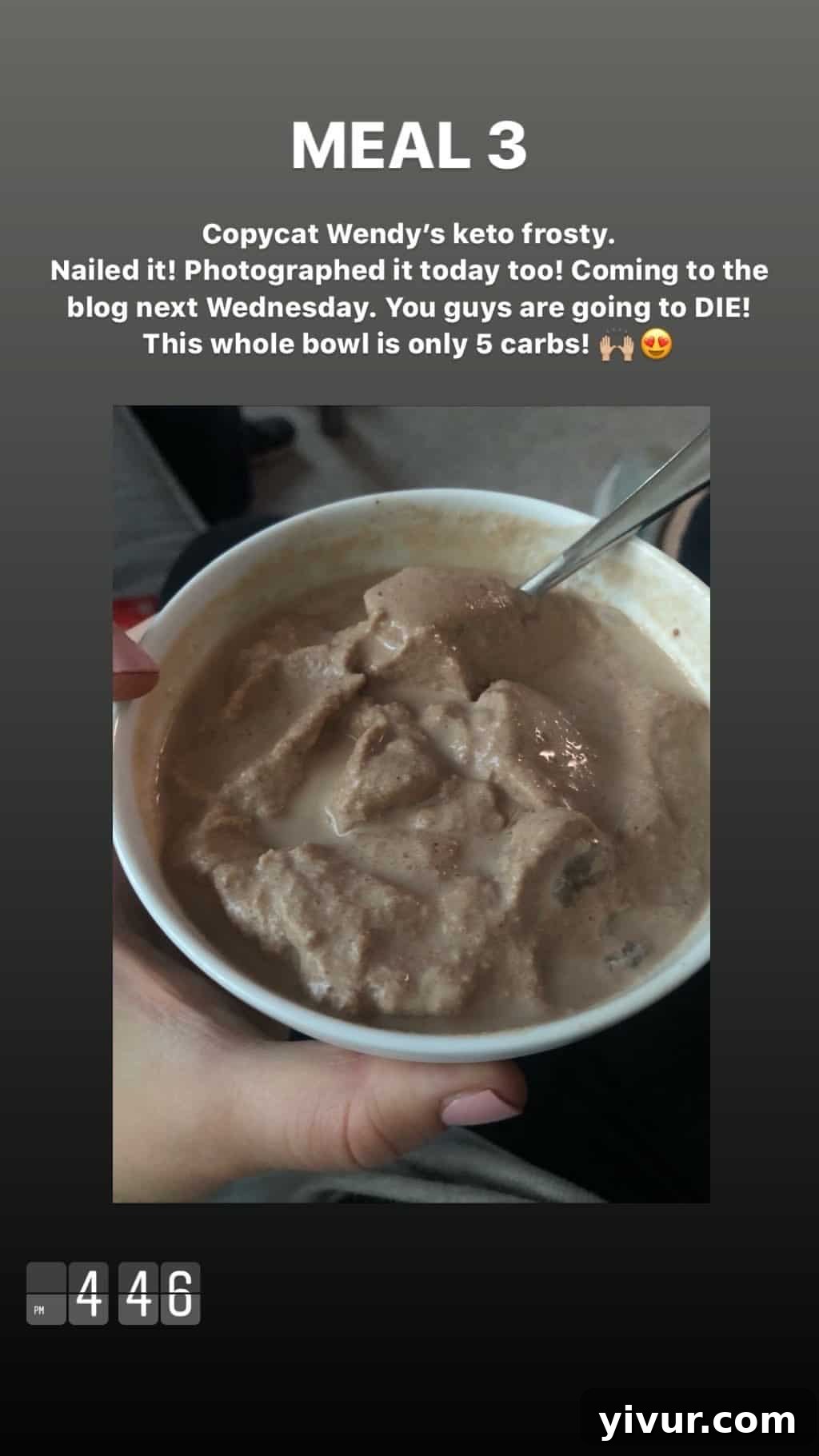 My Clean Keto and Whole30 Food Diary November 2019 75 Keto chocolate frosty, a delicious frozen treat