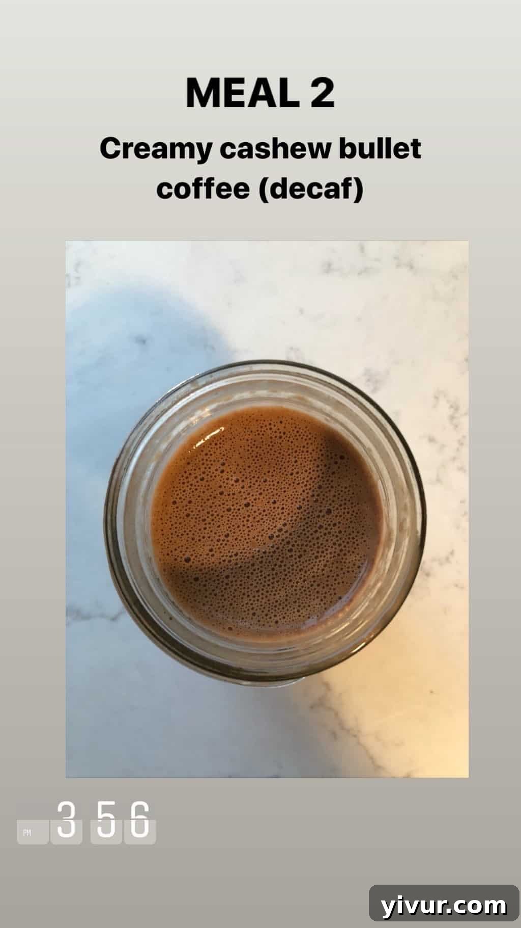 My Clean Keto and Whole30 Food Diary November 2019 77 Decaf creamy cashew bulletproof coffee