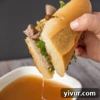 Beef Dip Sandwiches with Gruyere & Grilled Onions
