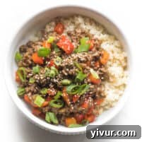 Delicious Whole30 + Keto Asian Beef Bowls recipe image