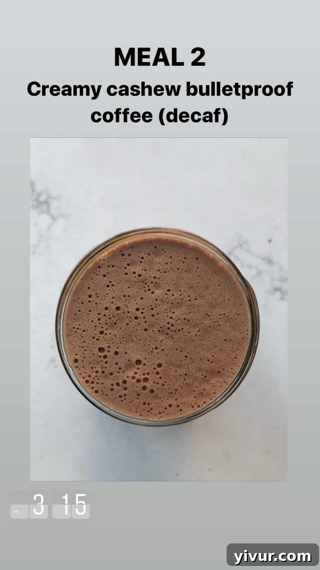 December 2019 Clean Keto and Whole30 Food Diary 26 A patterned mug holding creamy cashew coffee, a comforting and compliant beverage enjoyed regularly.