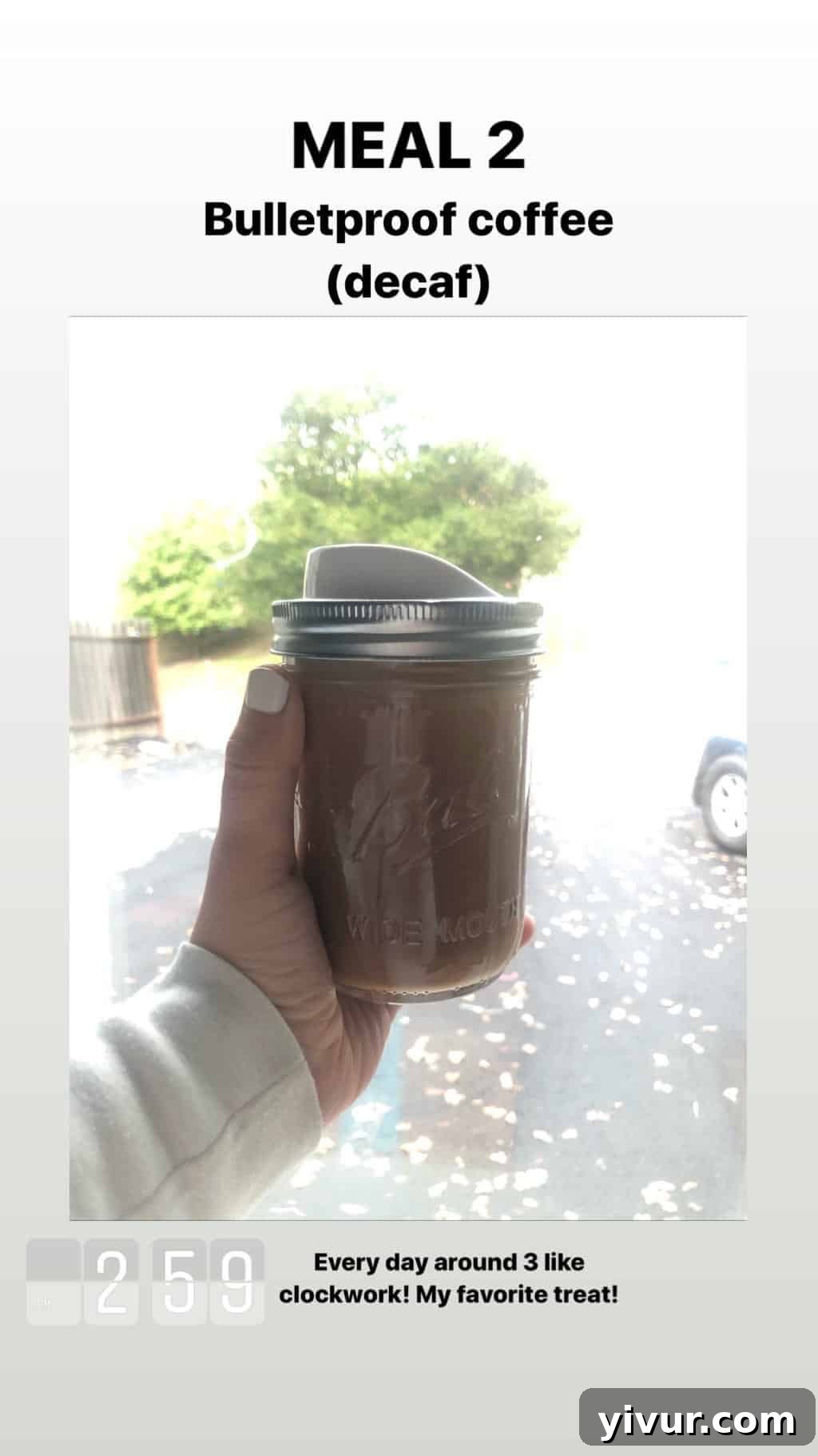 December 2019 Clean Keto and Whole30 Food Diary 41 A clean, white mug of creamy cashew coffee, a soothing and compliant keto drink option.