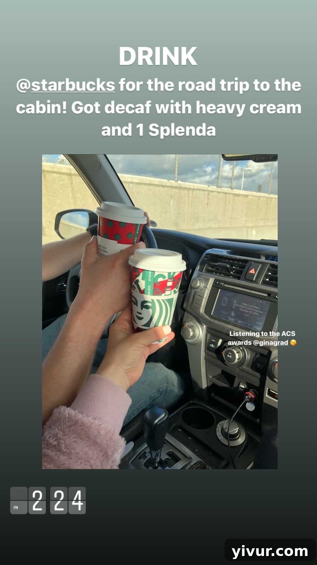 December 2019 Clean Keto and Whole30 Food Diary 68 A cup of decaf coffee with heavy cream and one packet of Splenda, a low-carb coffee option.