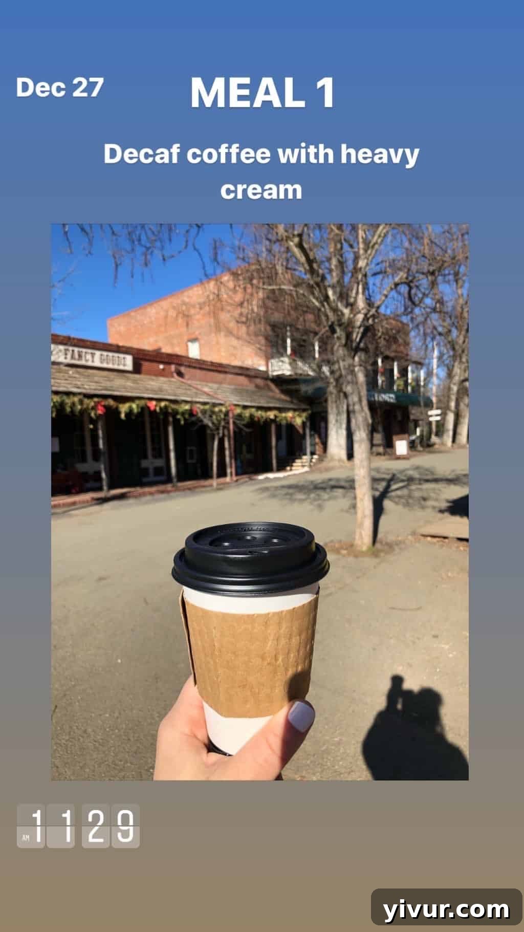 December 2019 Clean Keto and Whole30 Food Diary 80 A warm cup of decaf coffee with heavy cream, a soothing and low-carb beverage option.