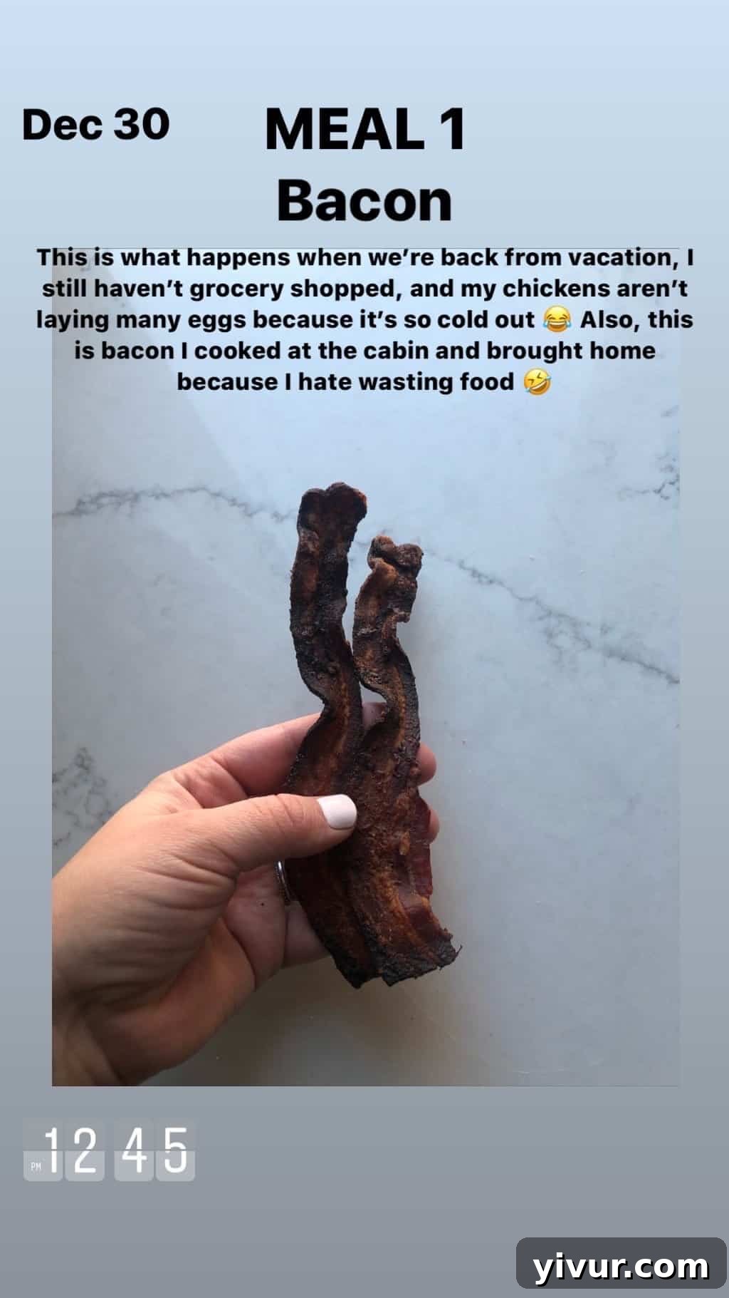 December 2019 Clean Keto and Whole30 Food Diary 88 Crispy strips of bacon, a favorite high-fat and savory keto snack or meal accompaniment.