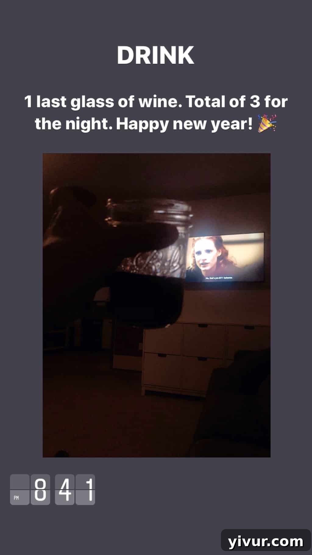 December 2019 Clean Keto and Whole30 Food Diary 97 A clear glass of red wine, signifying a simple and relaxing conclusion to a meal.