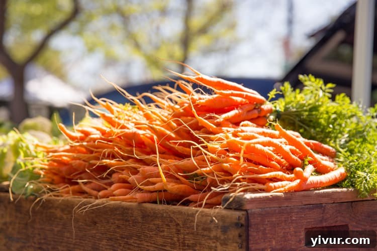 Vibrant Carrots at the Farmer's Market, perfect for manual mode photography practice