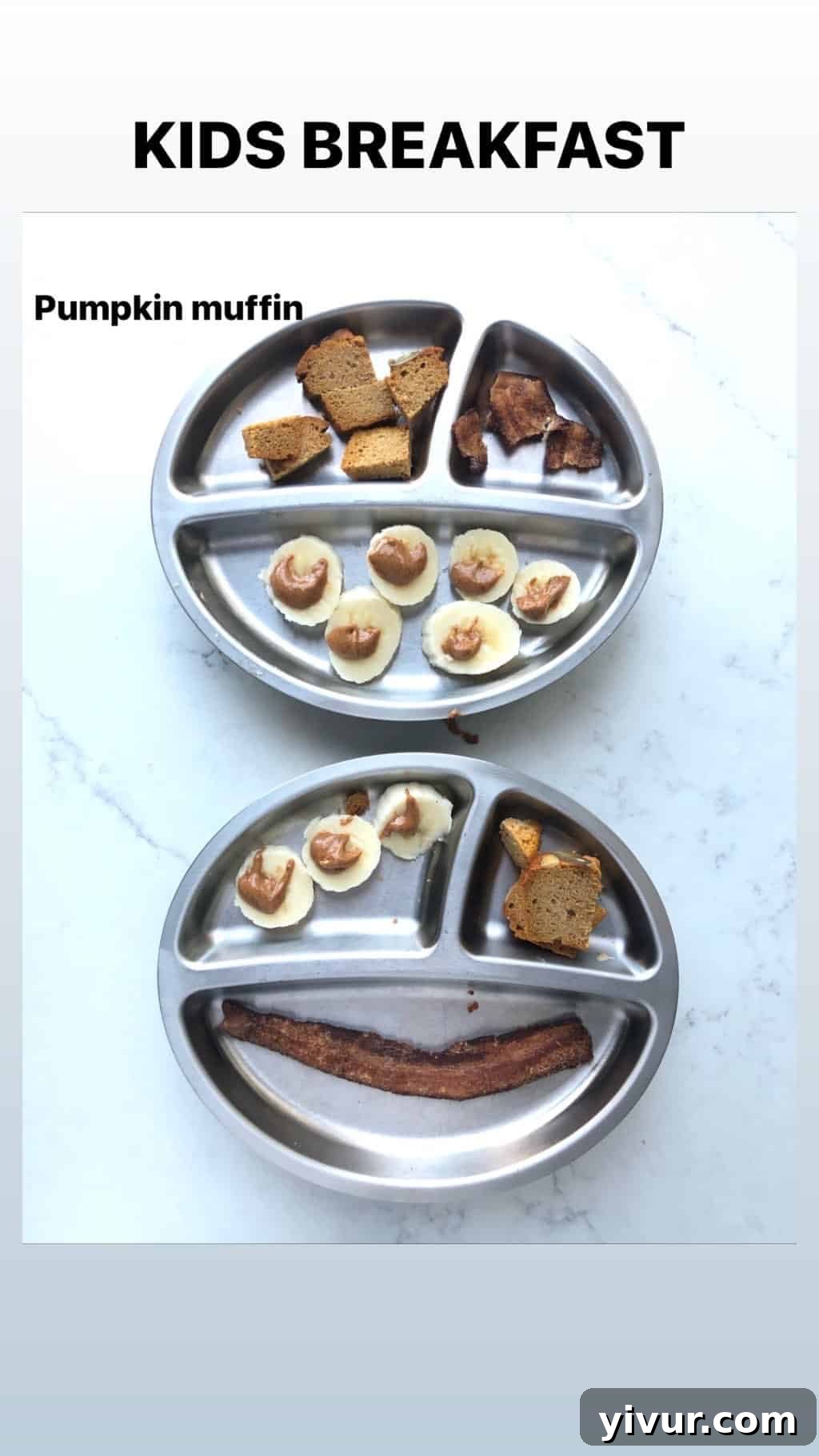 Morning meal for a toddler: oatmeal with cinnamon and sliced peaches