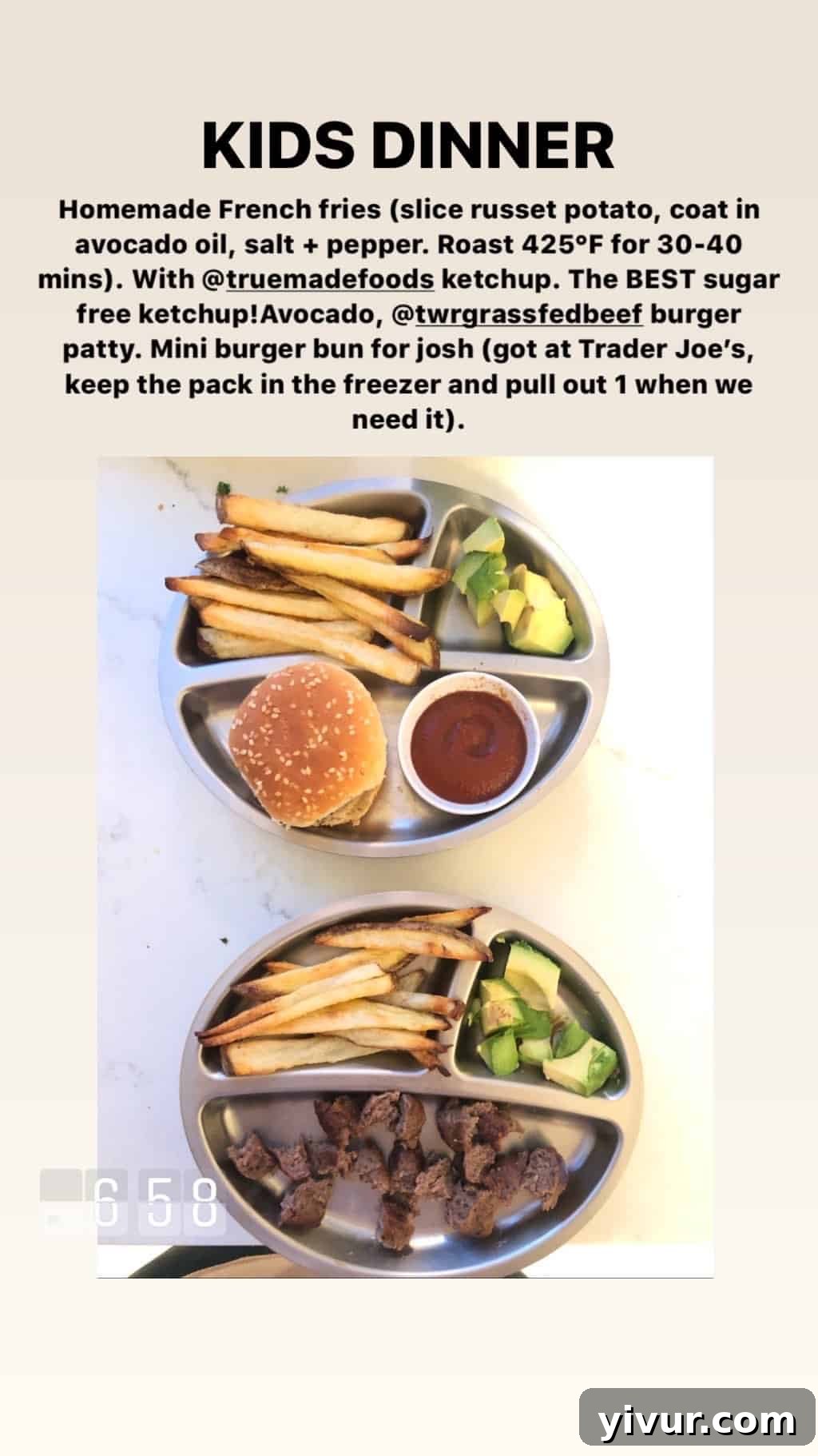 Nutritious dinner for kids: salmon fillet, roasted carrots, and brown rice