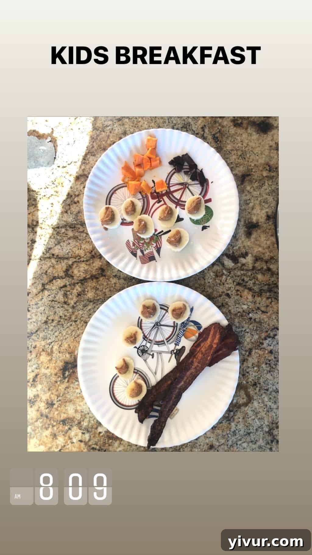 Kids' breakfast on-the-go: whole-wheat English muffin with avocado spread