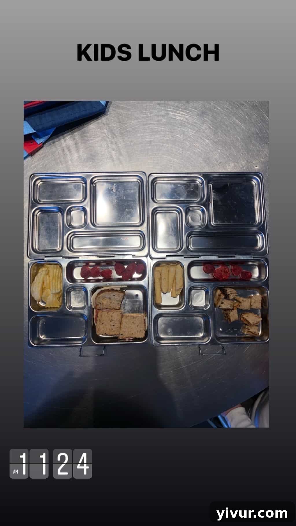 Healthy school lunch: a colorful salad with grilled chicken and light dressing