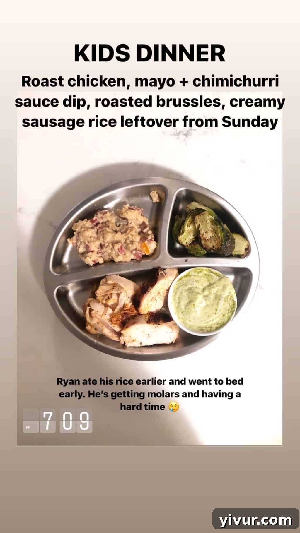 Lunch idea for a preschooler: chicken and vegetable stir-fry with rice