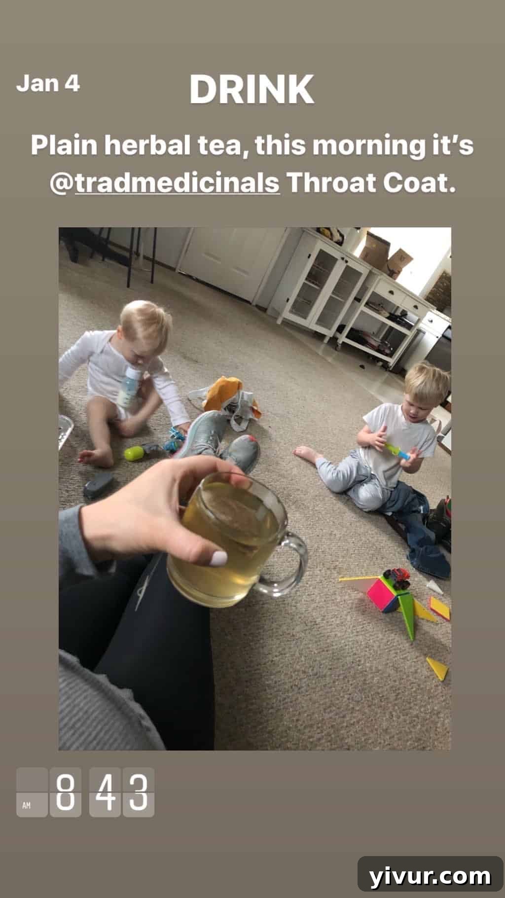 My Clean Keto Whole30 January 2020 Food Diary 12 Relaxing with a cup of herbal tea