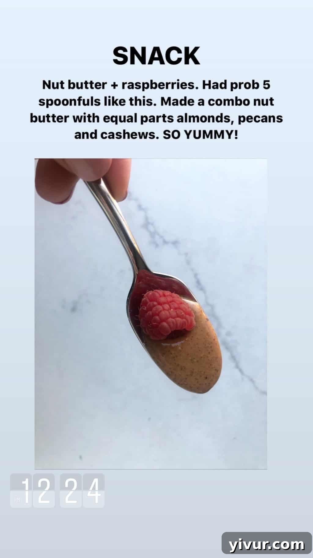 My Clean Keto Whole30 January 2020 Food Diary 32 Nut butter and raspberries for a quick, compliant snack