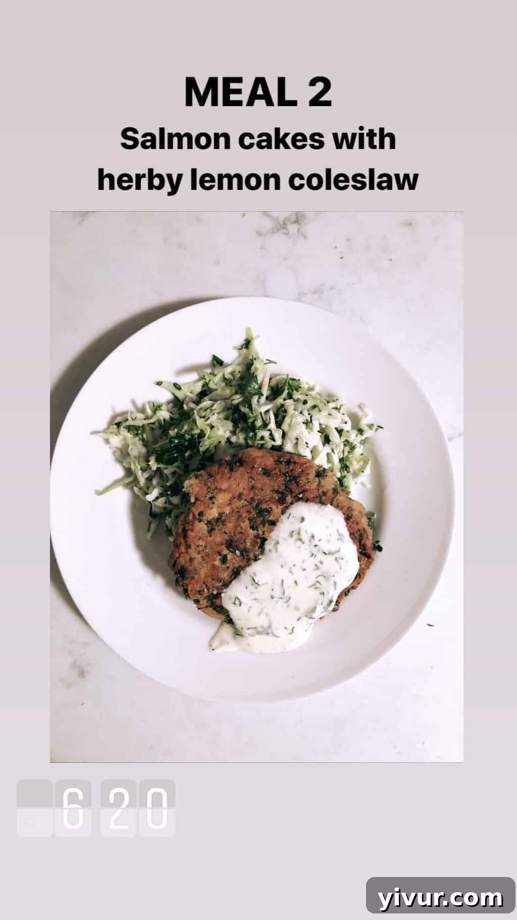 My Clean Keto Whole30 January 2020 Food Diary 33 Salmon cakes with herby coleslaw for a fresh and flavorful meal