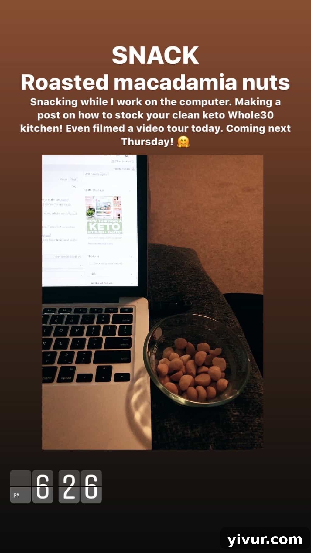 My Clean Keto Whole30 January 2020 Food Diary 4 Roasted macadamia nuts, a perfect healthy fat snack for keto and Whole30