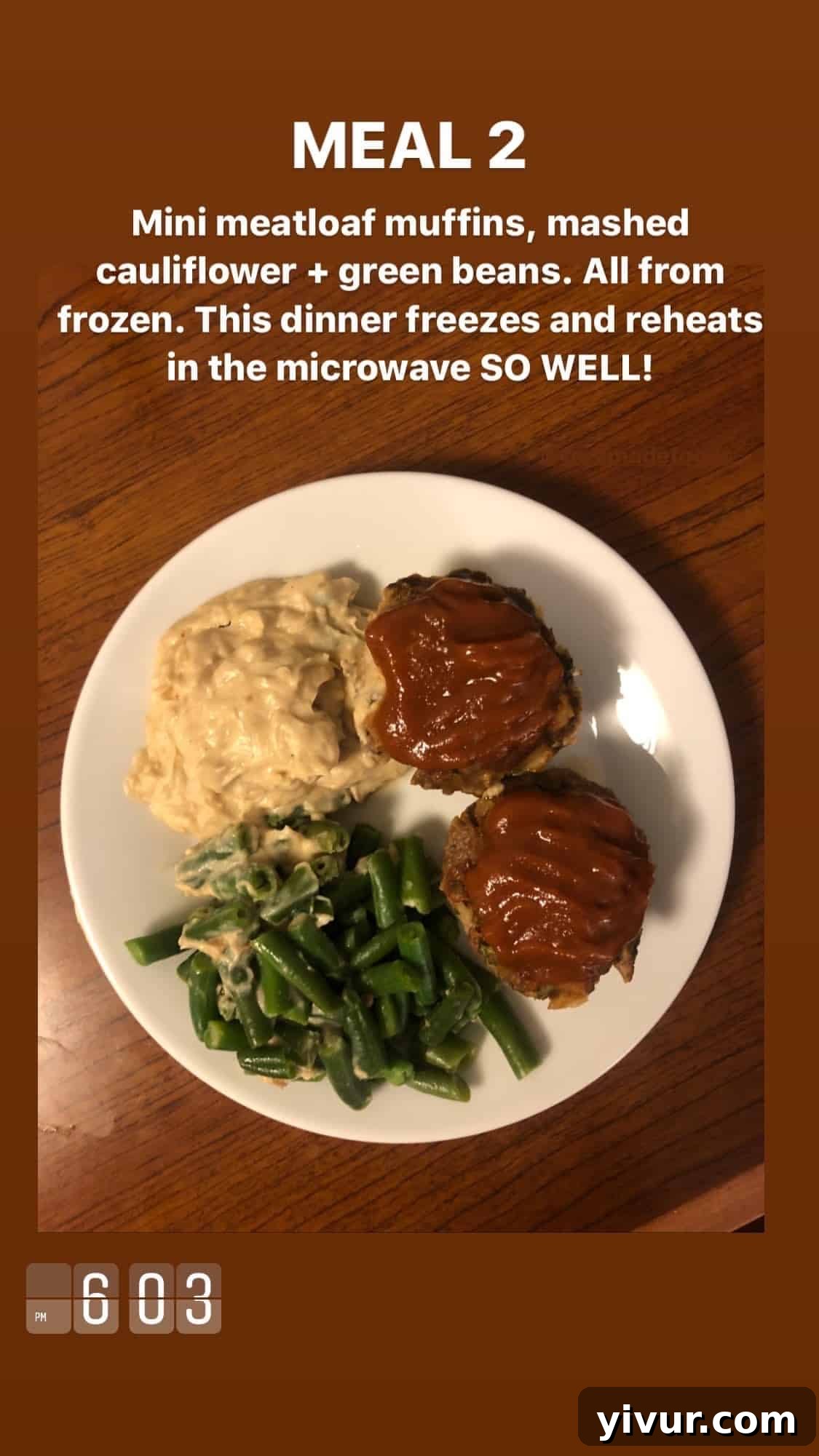 My Clean Keto Whole30 January 2020 Food Diary 58 Mini meatloaf muffins, mashed cauliflower, and green beans