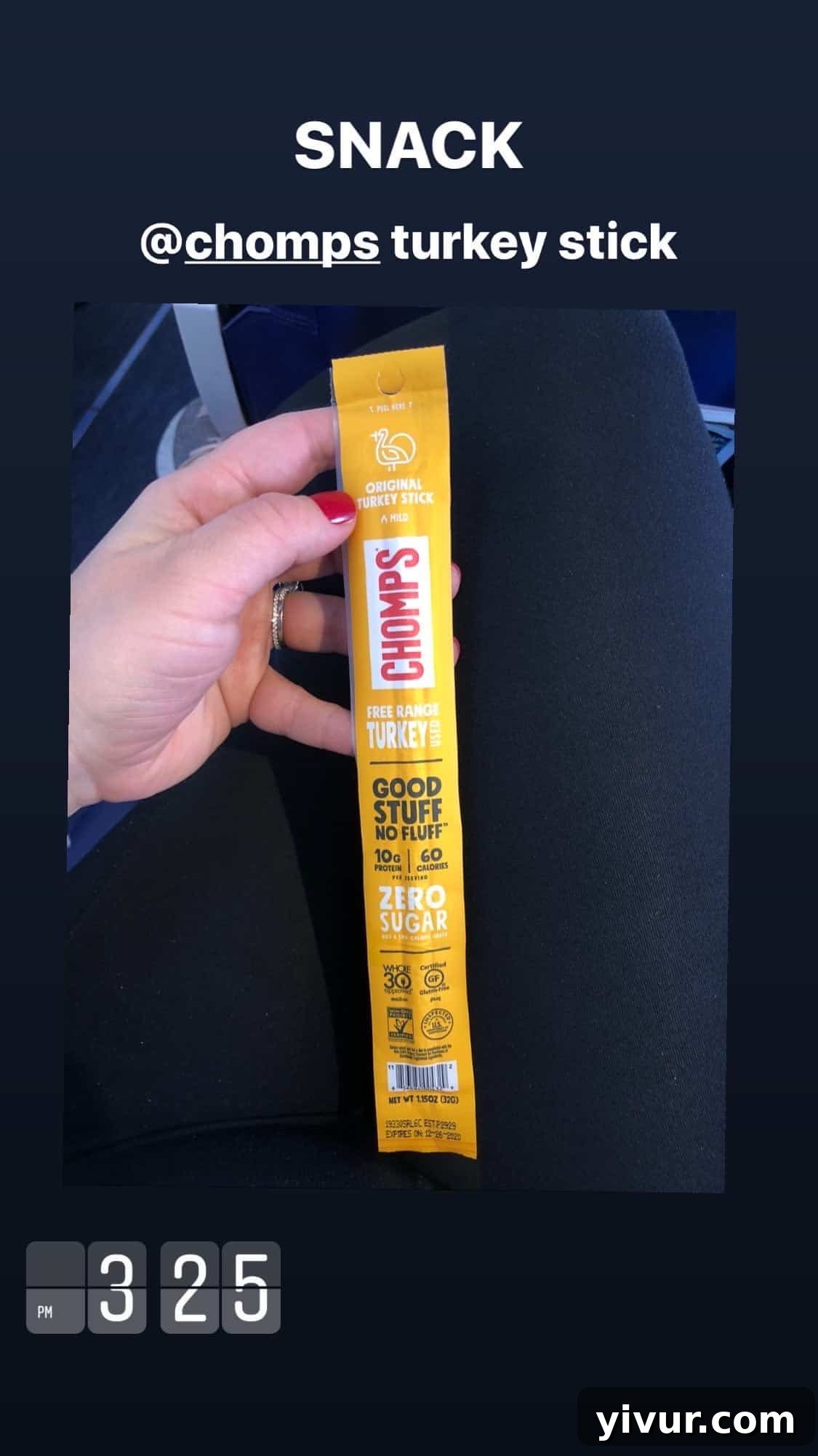 My Clean Keto Whole30 January 2020 Food Diary 65 Chomps turkey stick, a convenient and healthy protein snack