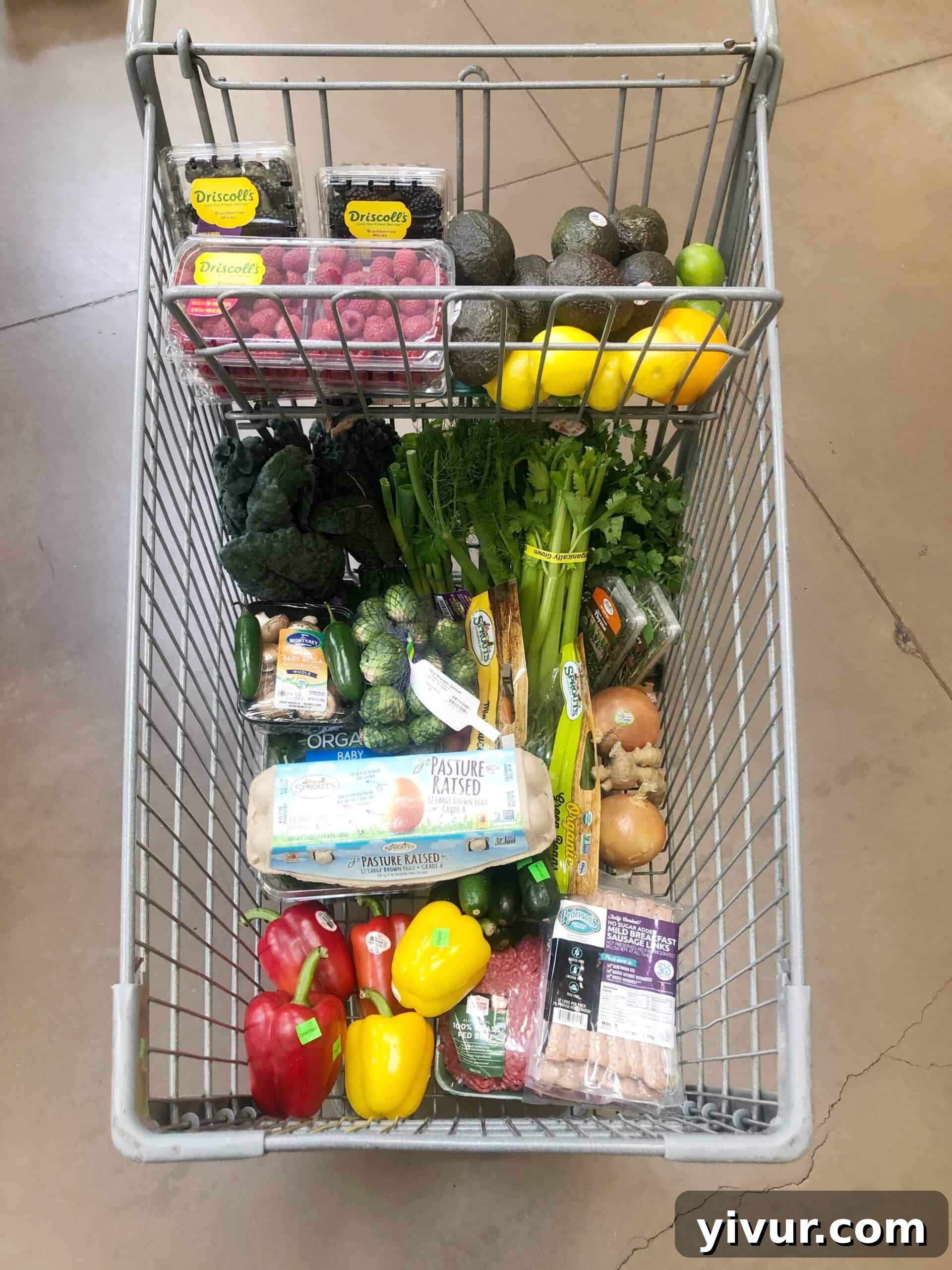 Weekly grocery haul featuring fresh produce, Whole30 and Keto compliant ingredients, and healthy staples.