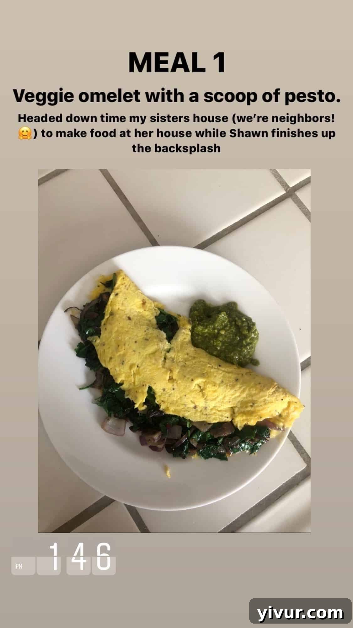 Veggie omelet with pesto - a flavorful and nutrient-rich breakfast