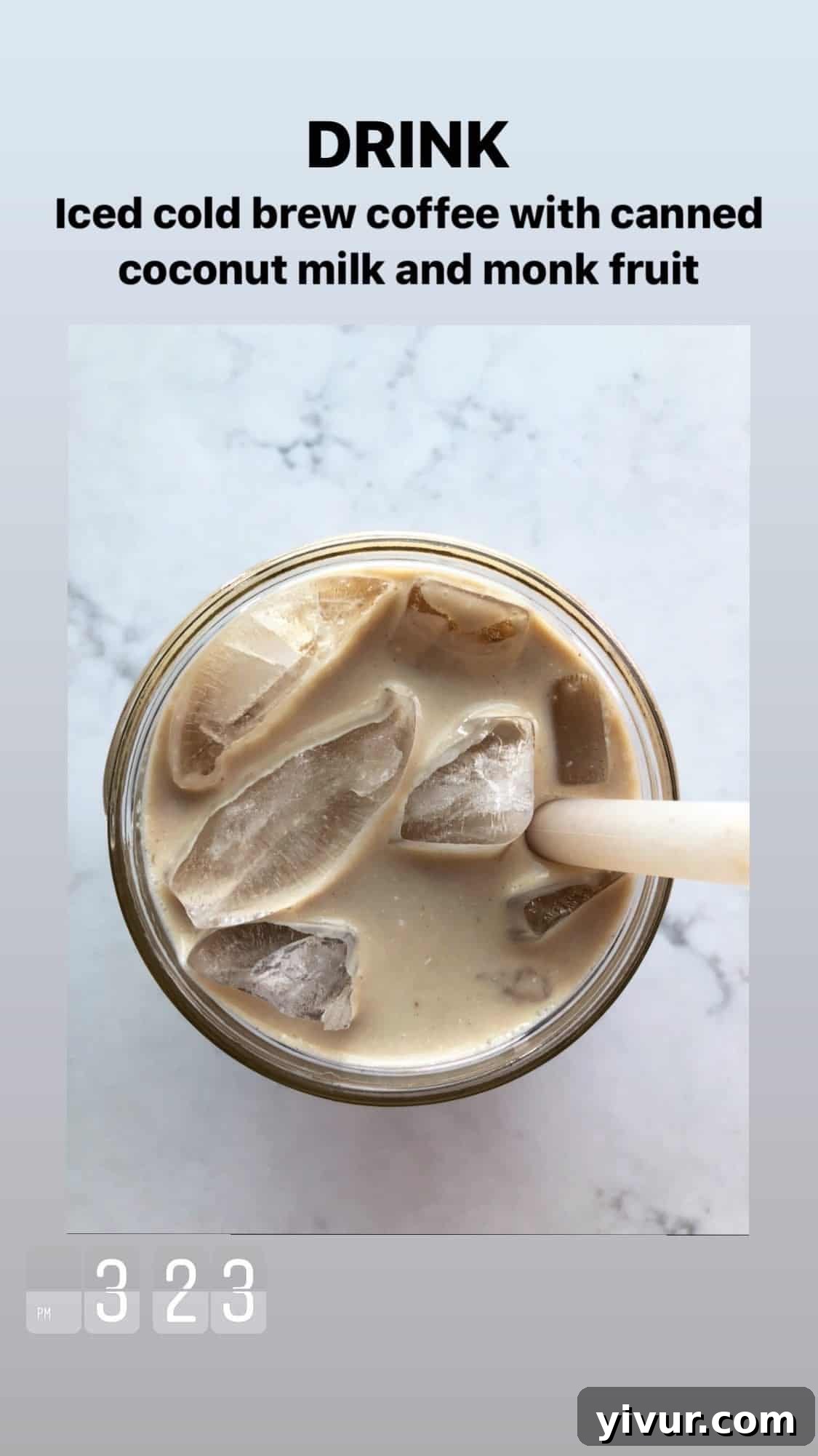 Cold brew coffee with coconut cream and monk fruit - a refreshing and compliant keto beverage