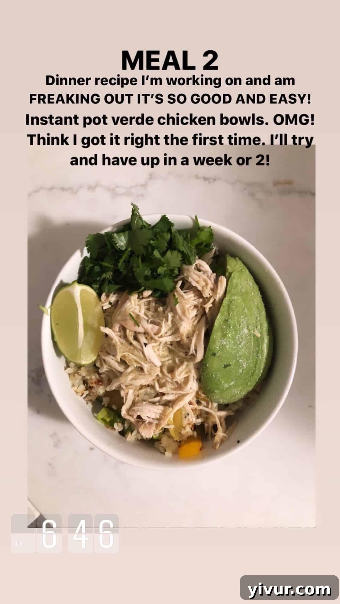 Instant Pot verde chicken bowl - a quick and flavorful keto meal