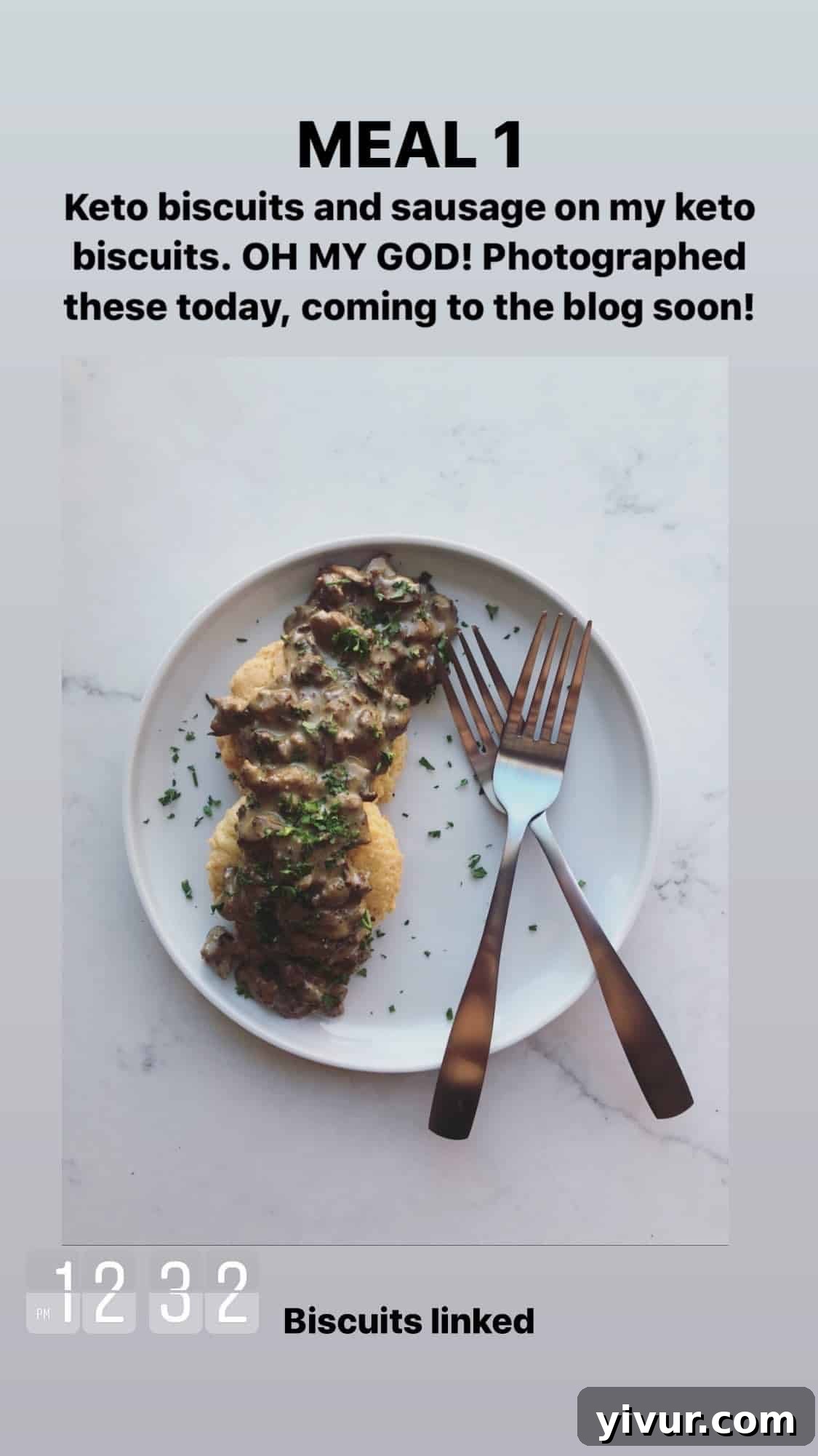 Keto biscuits and sausage - a savory low-carb breakfast or brunch