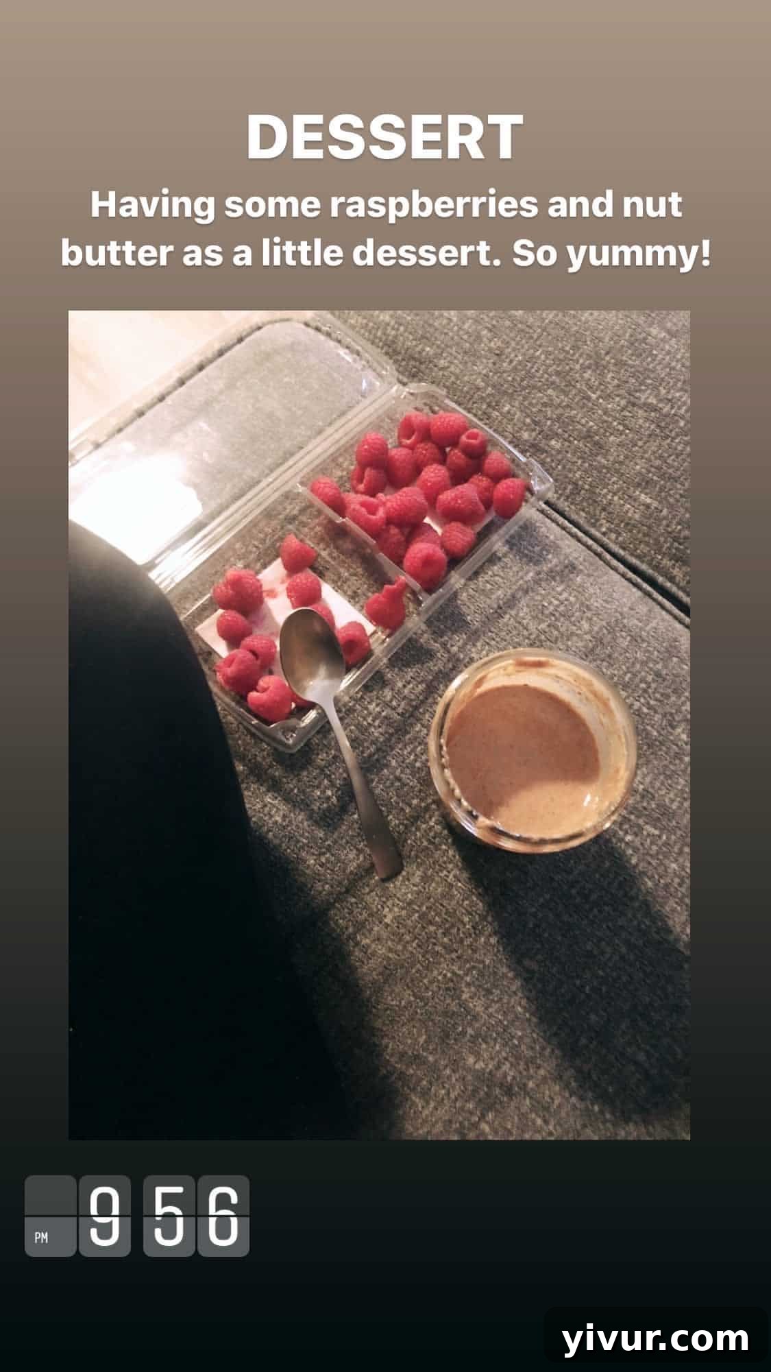 Raspberries and nut butter - a simple and healthy keto snack