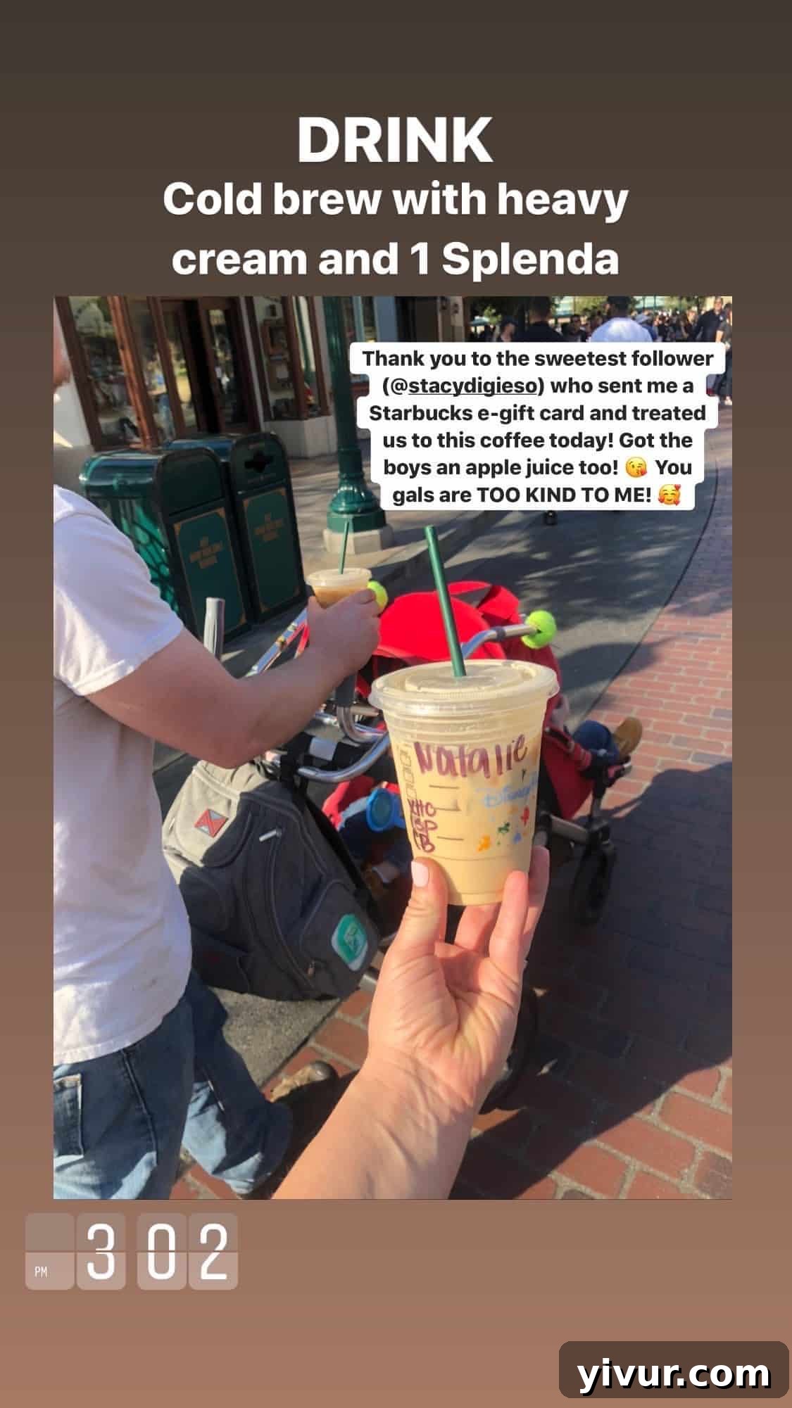 Cold brew coffee with heavy cream and Splenda - a refreshing low-carb coffee